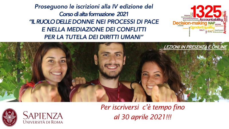 NEWS! Proseguono le iscrizioni alla IV edizione del Corso di alta formazione