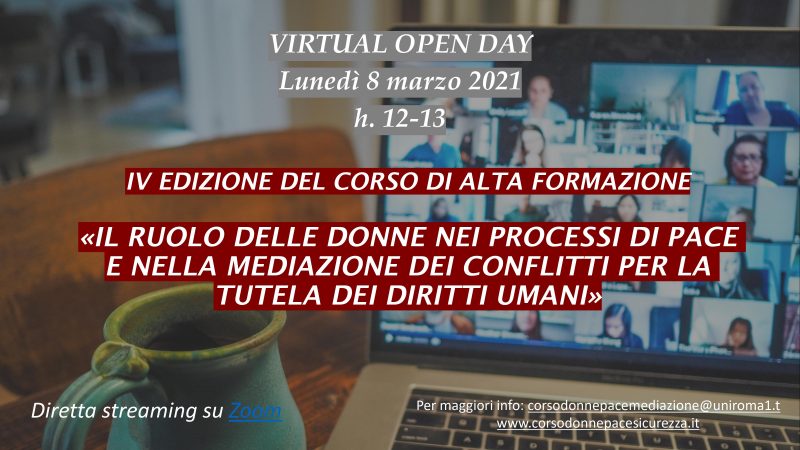 VIRTUAL OPEN DAY Corso alta formazione lunedì 8 marzo h. 12