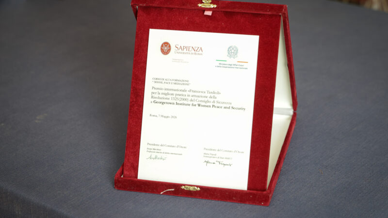Premio Internazionale “Francesca Tardioli”: Riconoscimento alle migliori pratiche italiane in attuazione dell’Agenda Donne, Pace e Sicurezza, III edizione